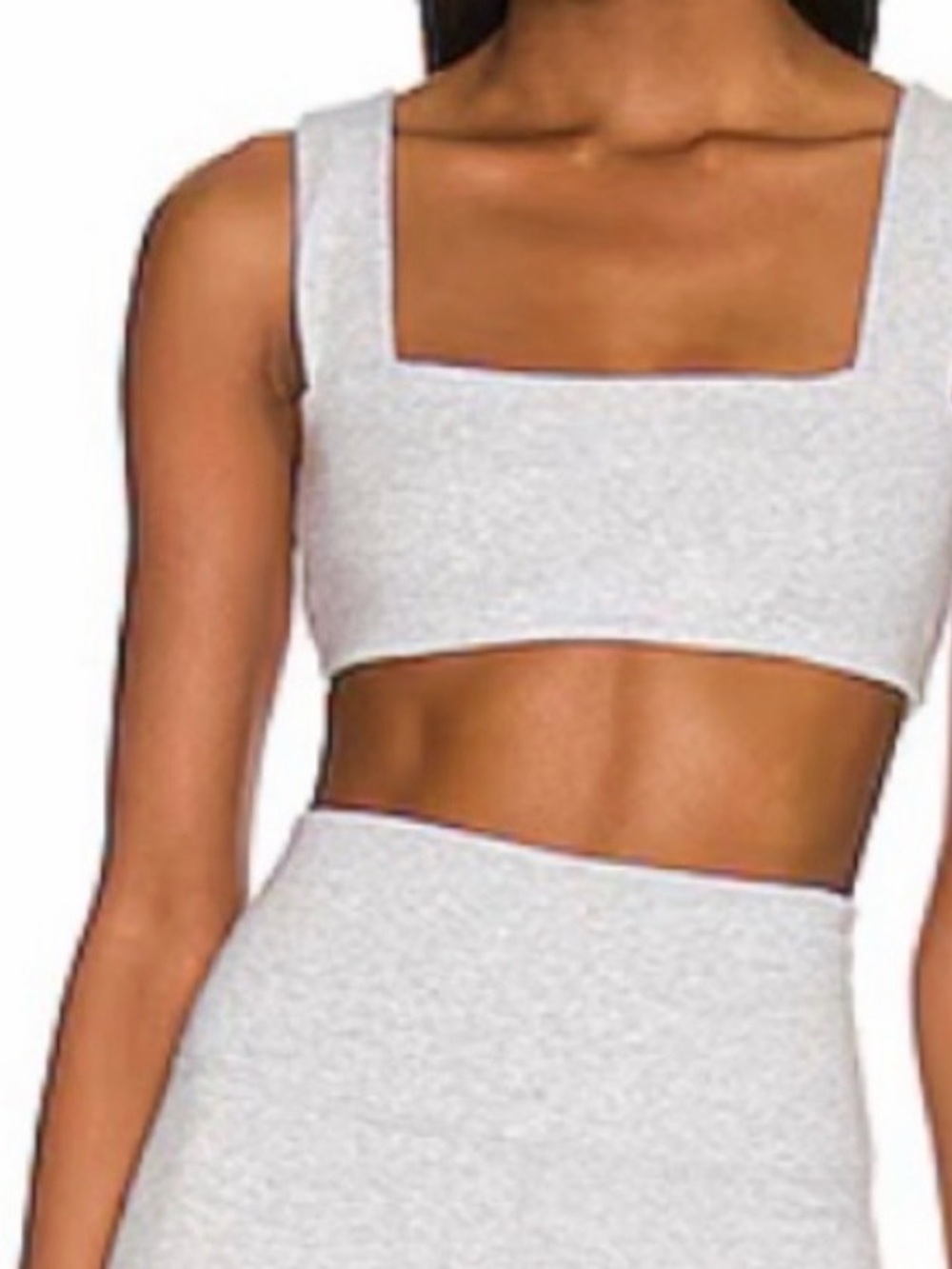 WeWoreWhat Grey cotton workout shirt set